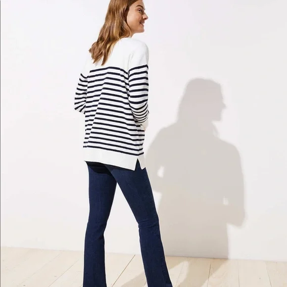 Loft Striped Open Pocket Cardigan whisper white - Picture 2 of 8